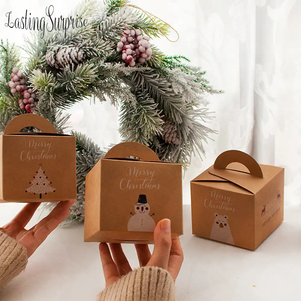 shape christmas candy gift bags with ropes xmas tree cookie bags