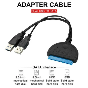 2.5 Inch Hard Drive HDD SSD Adapter SATA3 To USB 3.0 SATA Converter Cable 22 Pin With Power Supply
2.5 Inch Hard Drive HDD SSD Adapter SATA3 To USB 3.0 SATA Converter Cable 22 Pin With Power Supply
