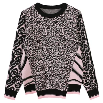 Leopard irregular sweater spring and autumn new color contrast round neck Pullover foreign style all-around knitwear sweater
Leopard irregular sweater spring and autumn new color contrast round neck Pullover foreign style all-around knitwear sweater