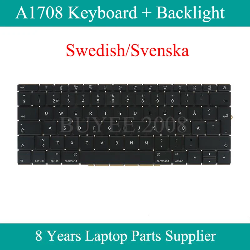 Origianl Laptop 13.3" A1708 Swedish Keyboard 2016 2017 Replacement For Macbook Pro 13.3" A1708 Keyboard Backlight Back Light
Origianl Laptop 13.3" A1708 Swedish Keyboard 2016 2017 Replacement For Macbook Pro 13.3" A1708 Keyboard Backlight Back Light