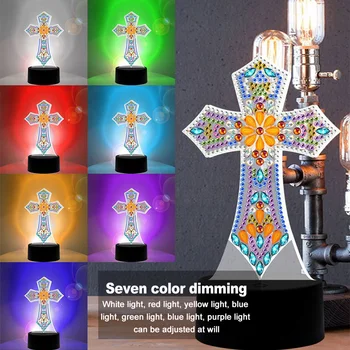 Embroidery DIY Diamond Painting Kit With LED Night Light Crystal Drawing Crafts 5D Drill Bedside Lamp Cross Shape Home Decor
Embroidery DIY Diamond Painting Kit With LED Night Light Crystal Drawing Crafts 5D Drill Bedside Lamp Cross Shape Home Decor