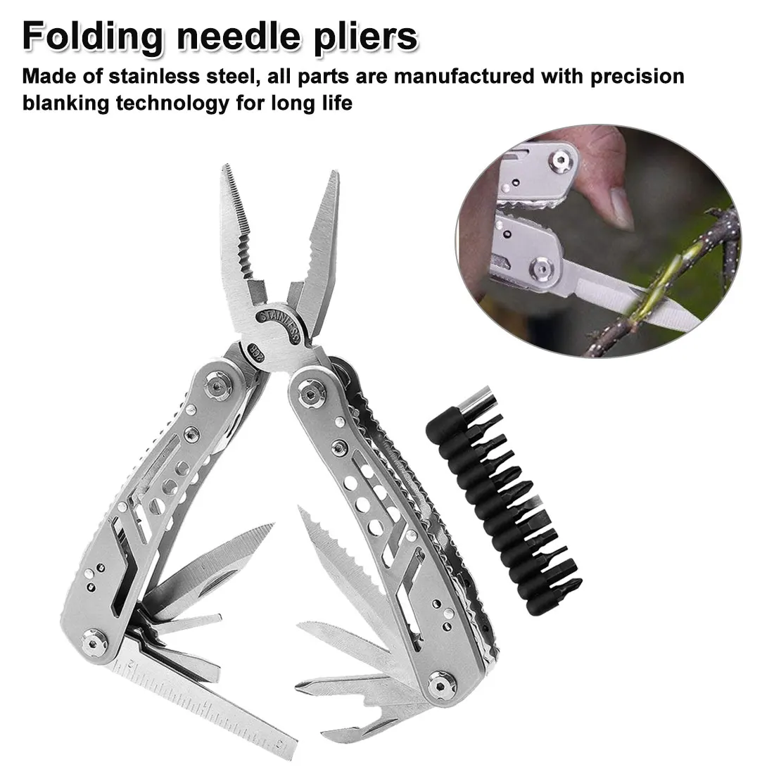 Outdoor Camping Survival Tools Multitool Tactical Pliers Versatile Repair Folding Screwdriver Military Stainless Steel EDC Gear 
Outdoor Camping Survival Tools Multitool Tactical Pliers Versatile Repair Folding Screwdriver Military Stainless Steel EDC Gear