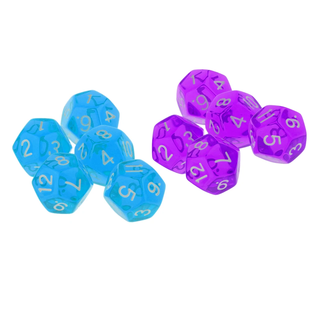 10 Pieces D12 Dices for D&D TRPG MTG Board Games Accessories 10 Pieces D12 Dices for D&D TRPG MTG Board Games Accessories
