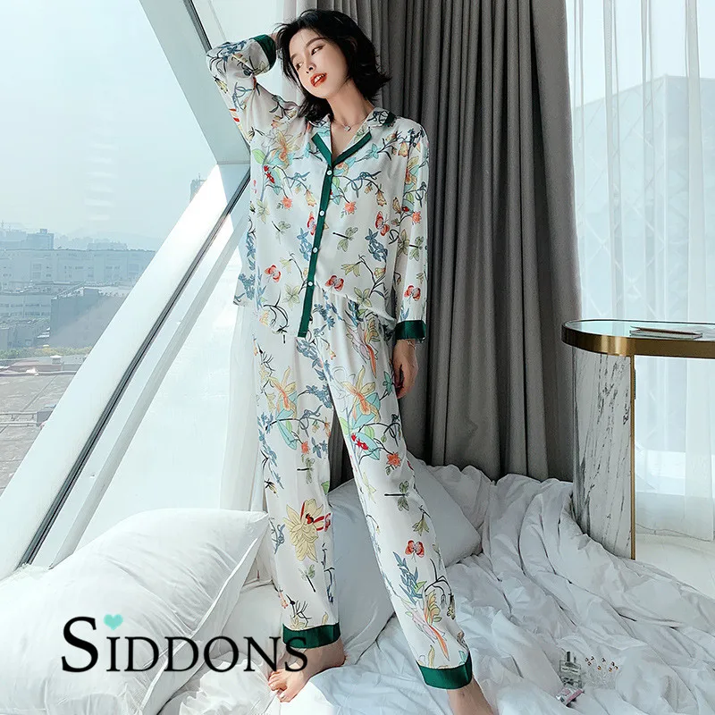Siddons 2020 Summer New Pajamas Women's Spring Silk Thin Section Summer Long-Sleeved Loose Simulation 2PCS Suit Home Service
Siddons 2020 Summer New Pajamas Women's Spring Silk Thin Section Summer Long-Sleeved Loose Simulation 2PCS Suit Home Service