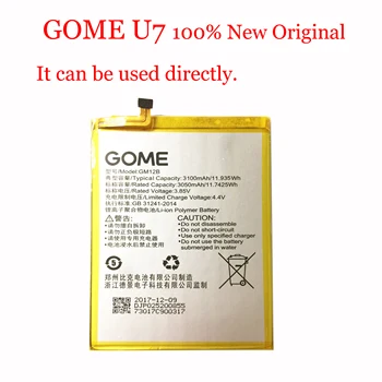 3100mAh/11.935Wh GM12B Replacement Battery For GOME U7 smartphone Built-in Li-ion bateria Li-Polymer Batterie
3100mAh/11.935Wh GM12B Replacement Battery For GOME U7 smartphone Built-in Li-ion bateria Li-Polymer Batterie