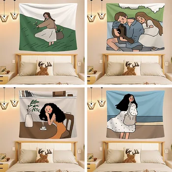 Nordic style Cute little girl tapestry wall hanging tapestry wall decoration sleeping room renovation background cloth 
Nordic style Cute little girl tapestry wall hanging tapestry wall decoration sleeping room renovation background cloth