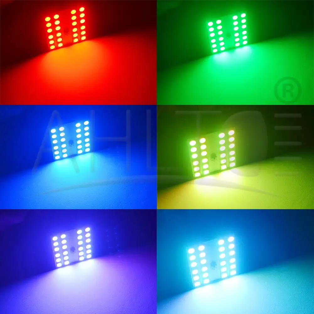 2X T10 5050 12SMD 15SMD 24SMD 36SMD дистанционного Управление RGB автомобиль панель светодиодов