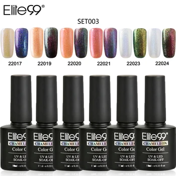 

Elite99 10ml Chameleon Nail Gel Set Gel Nail Polish Semi Permanent Enamel Lacquer Black Base Needed Nail Art Varnish 6pieces/lot