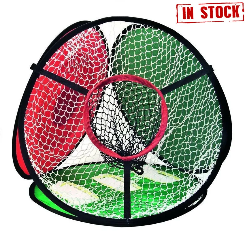Golf Chipping Net Practice Driving Mat Indoor Outdoor Backyard Pop Up Portable Ball Retriever Pitch 4-in-1 Training Aids | Спорт и