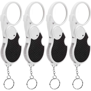 4 Pieces 5X Pocket Keychain LED Magnifying Glass Handheld with Light Illuminated Small Folding Hand Held Lighted Magnifier for R
4 Pieces 5X Pocket Keychain LED Magnifying Glass Handheld with Light Illuminated Small Folding Hand Held Lighted Magnifier for R