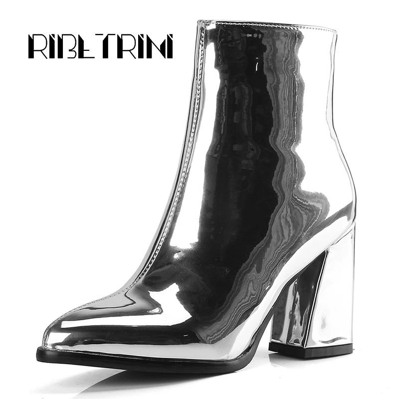 RIBETRINI Pointed Toe Ankle Boots Women Fashion Quality Patent PU Shoes Women High Heels Club Evening Ankle Boots Size 32-43
RIBETRINI Pointed Toe Ankle Boots Women Fashion Quality Patent PU Shoes Women High Heels Club Evening Ankle Boots Size 32-43