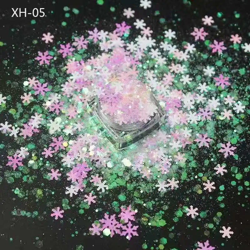 Laser Blue Pink Snowflake Shiny Sequins Mixed Acrylic Paint Powder DIY Tricks To Decorate Nail Art Christmas Theme Design
Laser Blue Pink Snowflake Shiny Sequins Mixed Acrylic Paint Powder DIY Tricks To Decorate Nail Art Christmas Theme Design