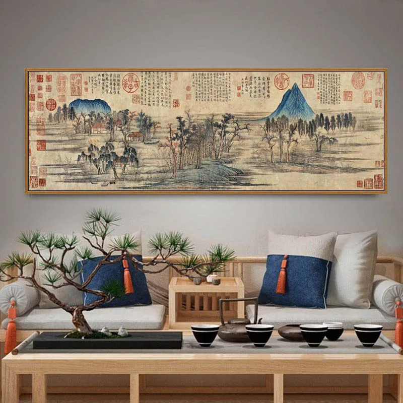 Traditional Chinese Painting Masterpiece Prints Animal Poster Man Horse Portrait By Zhao Mengfu Dynasty Home Décor | Дом и сад