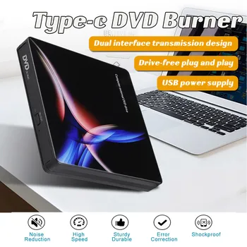 External DVD Drive Optical Drive USB 3.0 Type-C High Speed CD ROM Player CD-RW Burner Writer Reader Recorder for Laptop PC
External DVD Drive Optical Drive USB 3.0 Type-C High Speed CD ROM Player CD-RW Burner Writer Reader Recorder for Laptop PC