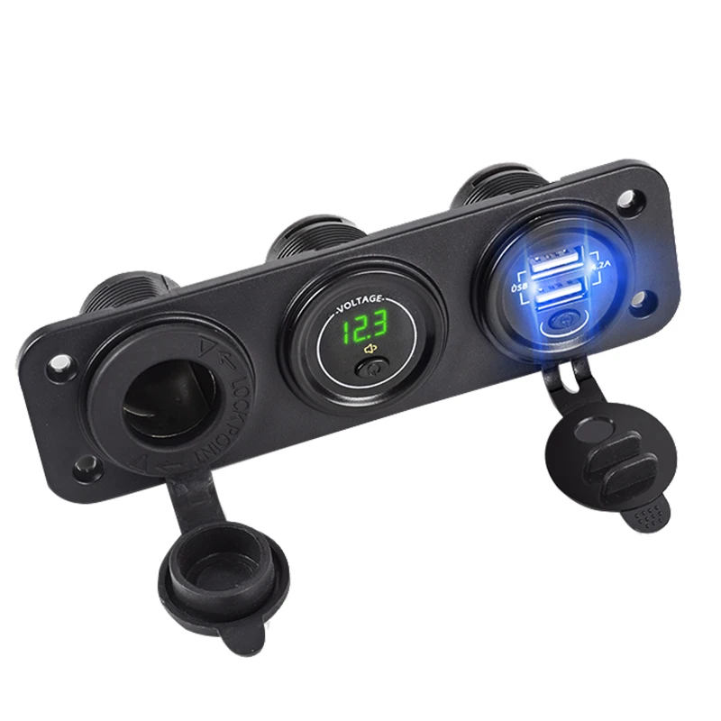 Waterproof 12-24V Dual USB Charger Cigarette Lighter Voltmeter Car USB Socket with On/Off for Marine Car Boat Trailer Motorhome
Waterproof 12-24V Dual USB Charger Cigarette Lighter Voltmeter Car USB Socket with On/Off for Marine Car Boat Trailer Motorhome