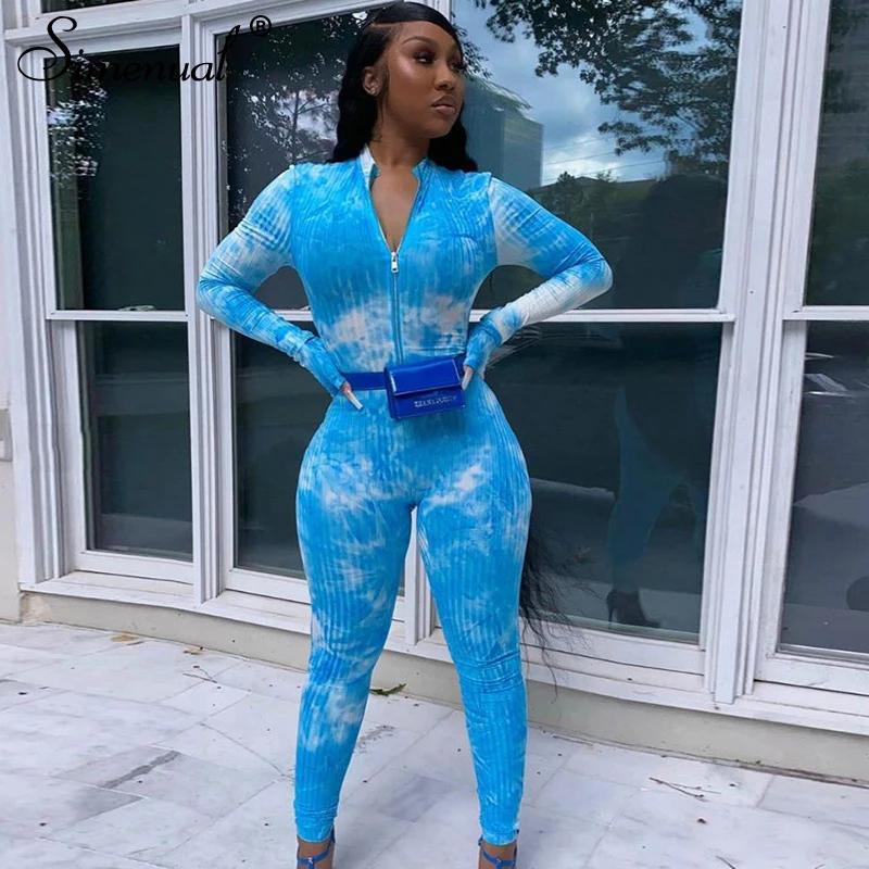 Simenual Tie Dye Printed Zipper Bodycon Rompers Womens Jumpsuit Long Sleeve Skinny Casual Sporty Workout Long Jumpsuits Fashion
Simenual Tie Dye Printed Zipper Bodycon Rompers Womens Jumpsuit Long Sleeve Skinny Casual Sporty Workout Long Jumpsuits Fashion