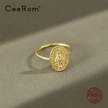 CeeRom Jesus Statue Ring 100% 925 Sterling Silver Ring for Women Gold Plated Female Elegant Fine Jewelry Gift
CeeRom Jesus Statue Ring 100% 925 Sterling Silver Ring for Women Gold Plated Female Elegant Fine Jewelry Gift