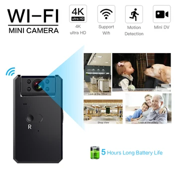 Mini Camera 4K WIFI HD 1080P IP Camera Wireless Security Baby Monitor Camcorder Infrared Night Vision for TF Smart Home
Mini Camera 4K WIFI HD 1080P IP Camera Wireless Security Baby Monitor Camcorder Infrared Night Vision for TF Smart Home