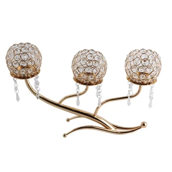 European-Style Modern Home Wedding Decoration Props Furnishings Three Crystal Ball Candle Holder Electroplated Iron Candle Holde
European-Style Modern Home Wedding Decoration Props Furnishings Three Crystal Ball Candle Holder Electroplated Iron Candle Holde