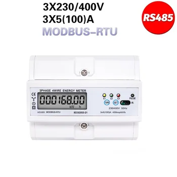 RS485 DIN Rail 3 Phase 4 Wire LCD Digital Wattmeter Electronic Power Consumption Energy Meter 5-100A 380V AC 50/60Hz Modbus Rtu
RS485 DIN Rail 3 Phase 4 Wire LCD Digital Wattmeter Electronic Power Consumption Energy Meter 5-100A 380V AC 50/60Hz Modbus Rtu