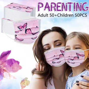 50/100pc Face Masks Parent-child Disposable Pink Butterfly Printed Face Cover Three-layer Mouth Masks Fast Ship Mascarar
50/100pc Face Masks Parent-child Disposable Pink Butterfly Printed Face Cover Three-layer Mouth Masks Fast Ship Mascarar