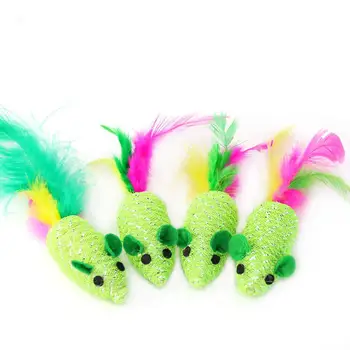 Green Weaved Feather Mouse Toy Bite Resistant Scratch Resistant Interactive Toy for Pet Cat 
Green Weaved Feather Mouse Toy Bite Resistant Scratch Resistant Interactive Toy for Pet Cat