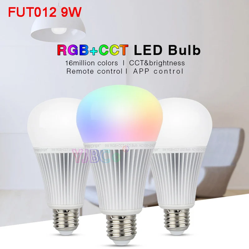 Miboxer 9W RGB+CCT LED Bulb FUT012 E27 light AC100~240V Smart led lamp 2.4G Remote /APP Control
Miboxer 9W RGB+CCT LED Bulb FUT012 E27 light AC100~240V Smart led lamp 2.4G Remote /APP Control