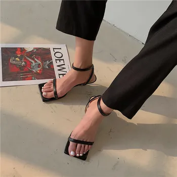 Simple Design Women Sandals Open Toe Narrow Band Thin Low Heels Sandals Square Toe Open Toe Sandals Ankle Buckle Dress Slides
Simple Design Women Sandals Open Toe Narrow Band Thin Low Heels Sandals Square Toe Open Toe Sandals Ankle Buckle Dress Slides