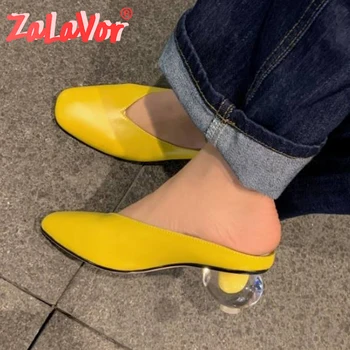 ZALAVOR Genuine Leather Sandals Women Summer Square Toe Shoes Strange Heels Shoes Transparent Round Ball Heel Shoes Size 34-40
ZALAVOR Genuine Leather Sandals Women Summer Square Toe Shoes Strange Heels Shoes Transparent Round Ball Heel Shoes Size 34-40