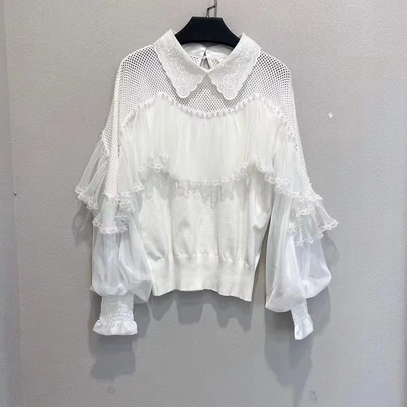 2021 Autumn Winter Runway Sweaters High Quality Tops Women Turn-down Collar Hand Made Beading Deco Long Sleeve Casual Jumpers
2021 Autumn Winter Runway Sweaters High Quality Tops Women Turn-down Collar Hand Made Beading Deco Long Sleeve Casual Jumpers