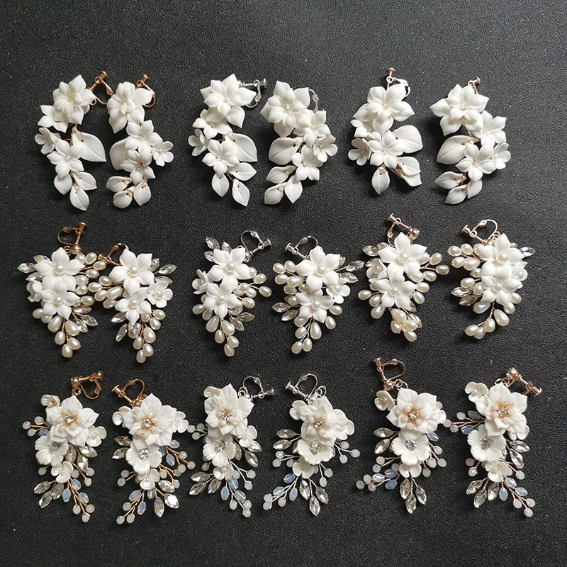 SLBRIDAL Handmade Rhinestones Crystals Pearl Ceram Flower Bridal Dangle Earring Wedding Chandelier Earring Fashion Women Jewelry
SLBRIDAL Handmade Rhinestones Crystals Pearl Ceram Flower Bridal Dangle Earring Wedding Chandelier Earring Fashion Women Jewelry