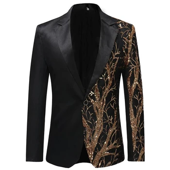 2020 Single Breasted Sequin Stage Suit Jacket Men Party Hip Hop Suit Fashion Digital Printing Drama costume Blazer Black EM184
2020 Single Breasted Sequin Stage Suit Jacket Men Party Hip Hop Suit Fashion Digital Printing Drama costume Blazer Black EM184