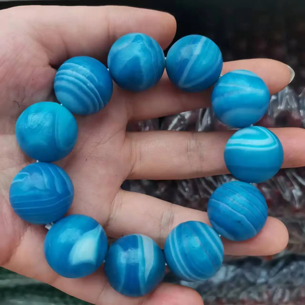 1pcs/lot silk-wrapped stripes blue light green dark green agate round bead bracelet 20mm all natural accessories gem jewelry
1pcs/lot silk-wrapped stripes blue light green dark green agate round bead bracelet 20mm all natural accessories gem jewelry