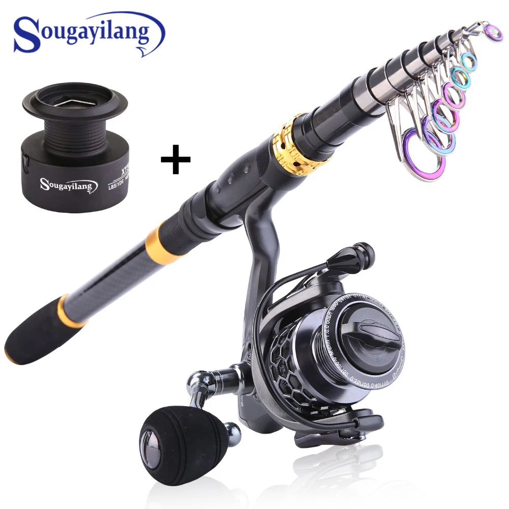 Sougayilang 1.8M-3.3M Telescopic Fishing Rod and 13+1BB Spinning Reel Combo with Free Spare Graphite Spool for Travel Fishing
Sougayilang 1.8M-3.3M Telescopic Fishing Rod and 13+1BB Spinning Reel Combo with Free Spare Graphite Spool for Travel Fishing