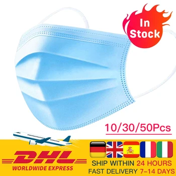 DHL Fast delivery 3-layer mask 10/30/50Pcs Face Mouth Masks Non Woven Disposable Anti-Dust Masks Earloops Masks freeshipping
DHL Fast delivery 3-layer mask 10/30/50Pcs Face Mouth Masks Non Woven Disposable Anti-Dust Masks Earloops Masks freeshipping