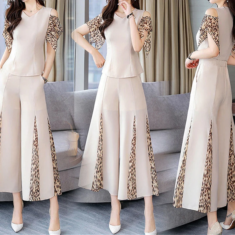 2020 new Summer Leopard print 2 Piece Sets Women Plus Size Short Mouw Tops and Wipe Pipes Broek Past Casual Office Elegant Sets
2020 new Summer Leopard print 2 Piece Sets Women Plus Size Short Mouw Tops and Wipe Pipes Broek Past Casual Office Elegant Sets