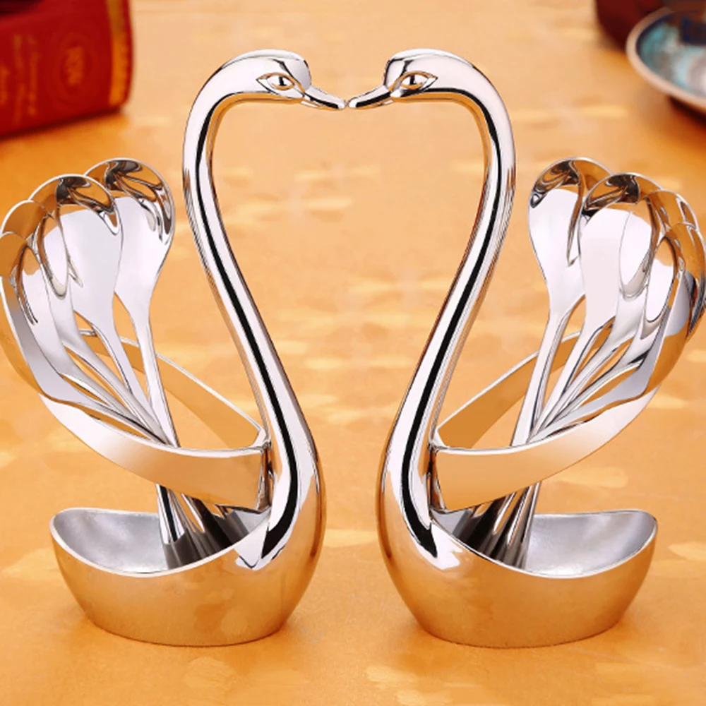 2019 new Swan Base Holder stainless steel cutlery set Salad Dessert Forks Spoon Coffee Cake Tools Tableware kitchen stuff
2019 new Swan Base Holder stainless steel cutlery set Salad Dessert Forks Spoon Coffee Cake Tools Tableware kitchen stuff