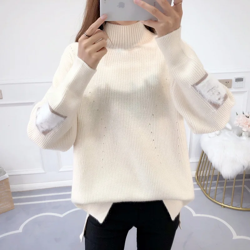 Ladies Pullovers New Autumn and Winter Knit Sweaters Korean Loose Round Neck Pullovers Pure Color Thick Sweater Sweaters Mohair
Ladies Pullovers New Autumn and Winter Knit Sweaters Korean Loose Round Neck Pullovers Pure Color Thick Sweater Sweaters Mohair