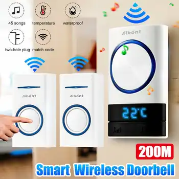 Waterproof Wireless Doorbell Smart LED Temperature Display Calling Bell 200M Remote 4 Gear Adjustment 1 Button 1 2 Receiver
Waterproof Wireless Doorbell Smart LED Temperature Display Calling Bell 200M Remote 4 Gear Adjustment 1 Button 1 2 Receiver