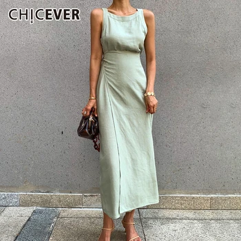 CHICEVER Summer Sleeveless Solid Dress Women O Neck Off Shoulder High Waist Bandage Elegant Midi Dresses Female Fashion 2020 New
CHICEVER Summer Sleeveless Solid Dress Women O Neck Off Shoulder High Waist Bandage Elegant Midi Dresses Female Fashion 2020 New