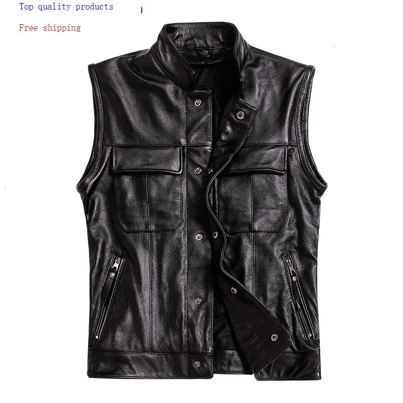 Genuine Leather Vest Men Real Cowhide Coat Motorcycle Jacket Man Vests Male with Many Pockets Leather Jackets L-M-3 2709
Genuine Leather Vest Men Real Cowhide Coat Motorcycle Jacket Man Vests Male with Many Pockets Leather Jackets L-M-3 2709