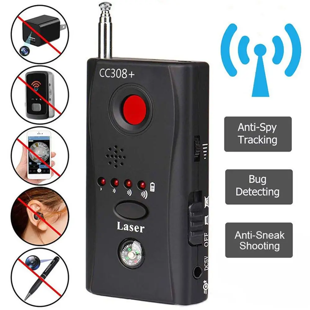Anti-spy hidden camera lens loophole detector GSM GPS signal meter RF tracker | Безопасность и защита