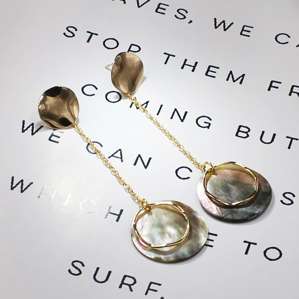 Fashion Korean Style Boho Earrings Gold Geometric Round Natural Mother of Pearl Black Sea Shell Drop Earring Costume Jewelry
Fashion Korean Style Boho Earrings Gold Geometric Round Natural Mother of Pearl Black Sea Shell Drop Earring Costume Jewelry