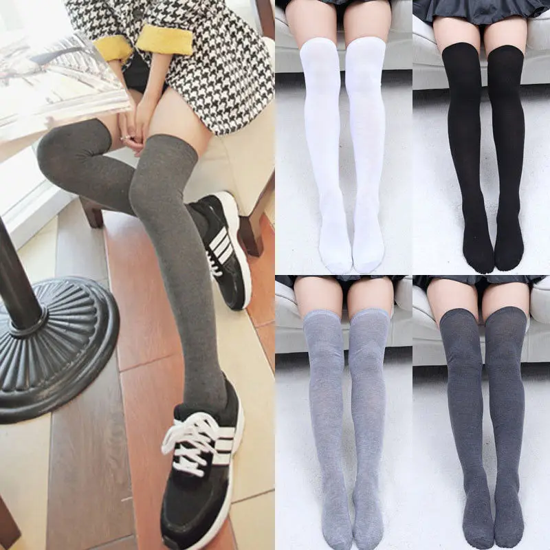 Women Solid Color Soft Knitted Cotton Over Elastic The Knee Thigh High Stocking School Sport Style Summer Autumn Free Shipping
Women Solid Color Soft Knitted Cotton Over Elastic The Knee Thigh High Stocking School Sport Style Summer Autumn Free Shipping
