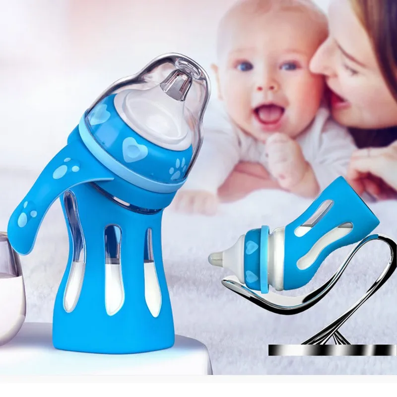 Baby Glass Bottle Anti-drop Silicone Wide Caliber Newborn Baby Bottle Insulation Intelligent Temperature Control Bottle
Baby Glass Bottle Anti-drop Silicone Wide Caliber Newborn Baby Bottle Insulation Intelligent Temperature Control Bottle