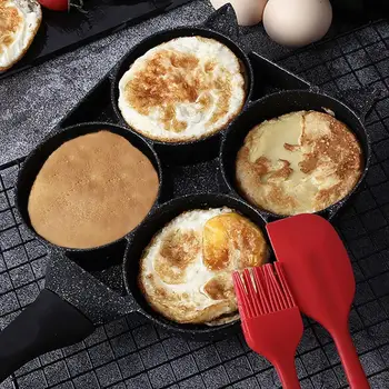 Egg Frying Pan Breakfast Pot Burger Machine Non-stick Four-hole Cake Mold With Oil Brush + Silicone Spatula
Egg Frying Pan Breakfast Pot Burger Machine Non-stick Four-hole Cake Mold With Oil Brush + Silicone Spatula