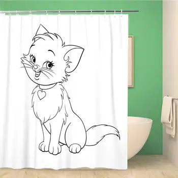 Bathroom Shower Curtain Happy Cute Fun Kitten Cartoon Smiling Character Cat Line 72x78 inches Waterproof Bath Curtain Set with
Bathroom Shower Curtain Happy Cute Fun Kitten Cartoon Smiling Character Cat Line 72x78 inches Waterproof Bath Curtain Set with