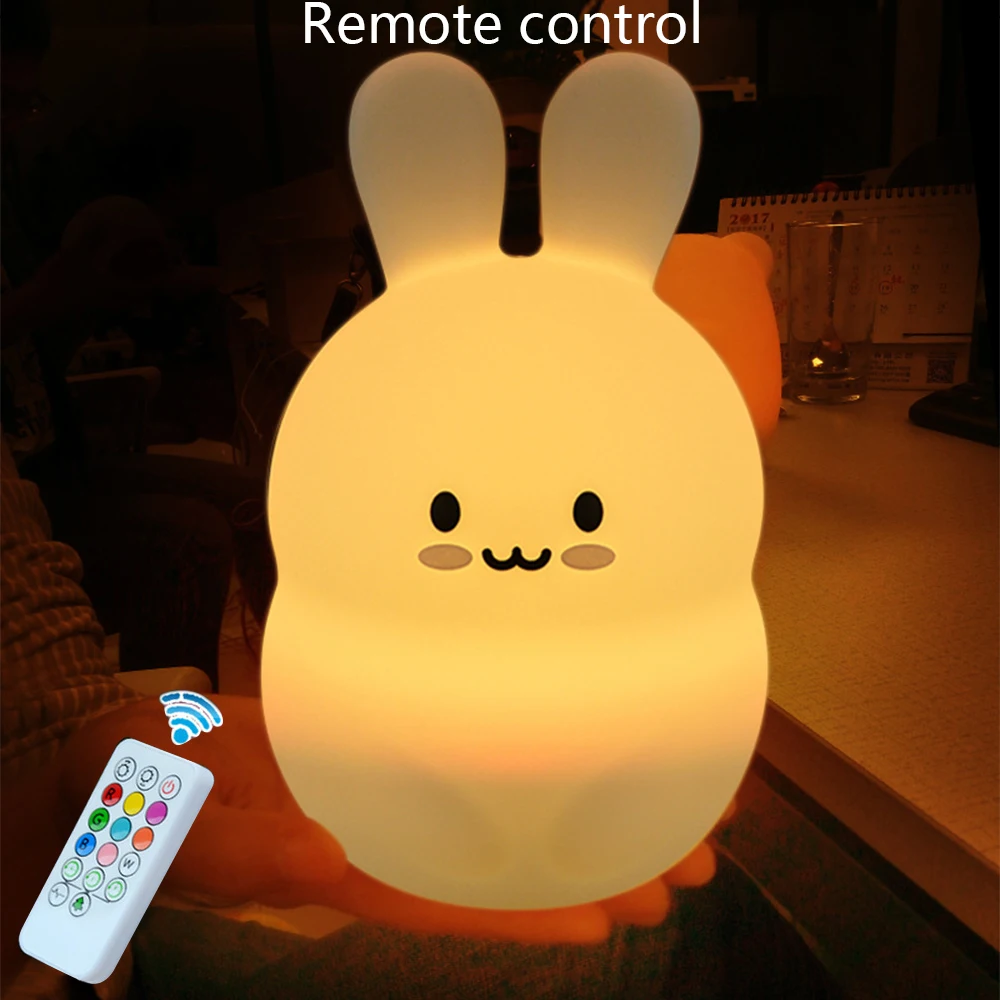 Silicone remote Sensor LED Night Light For Children Baby Kids 7 Colors carton USB LED Night Lamp
Silicone remote Sensor LED Night Light For Children Baby Kids 7 Colors carton USB LED Night Lamp
