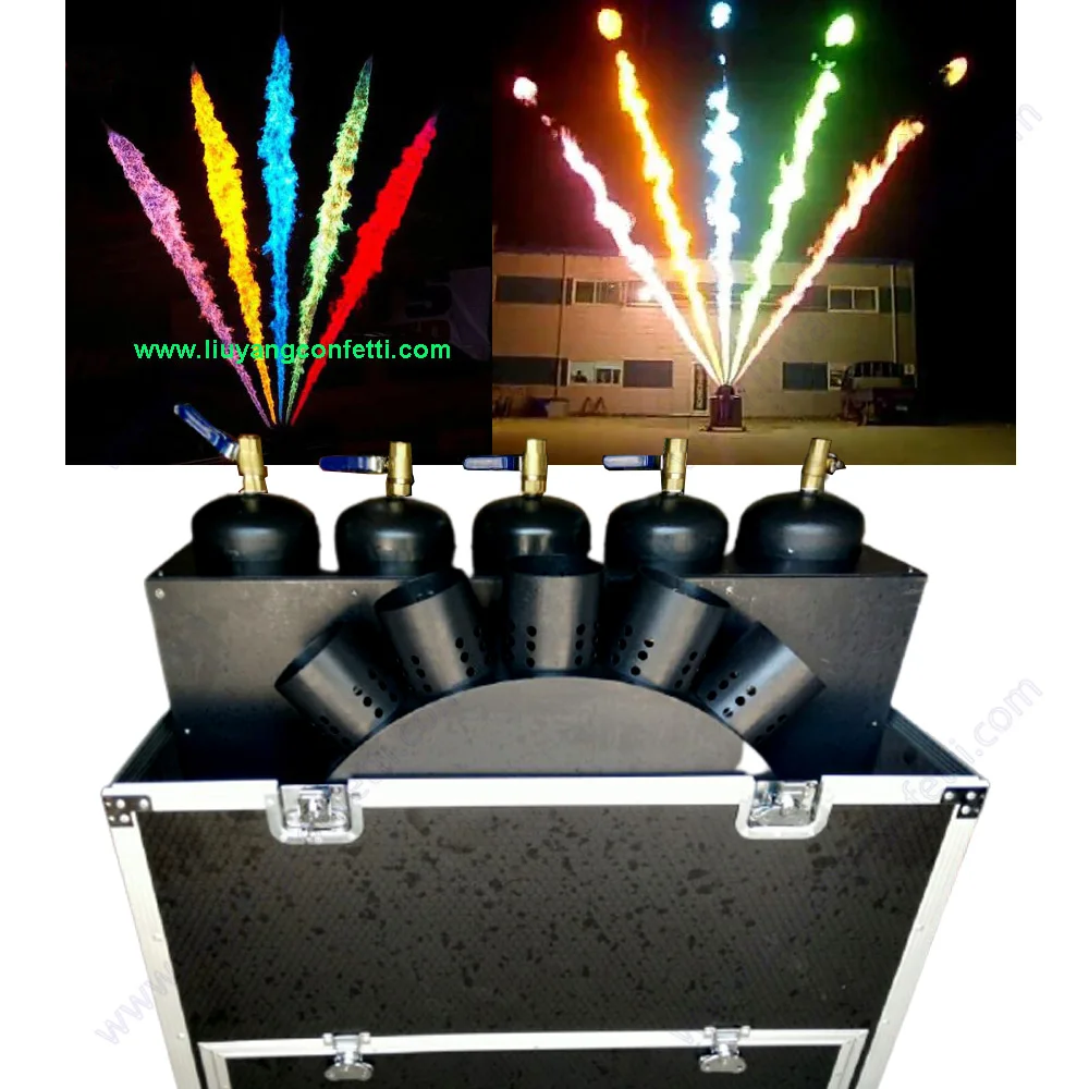 

Flame Spray Fire Projector Machine Effect Dmx512 Party Stage Music Disco Dj Night Club Decoration 8m Large Color Concert Show FX