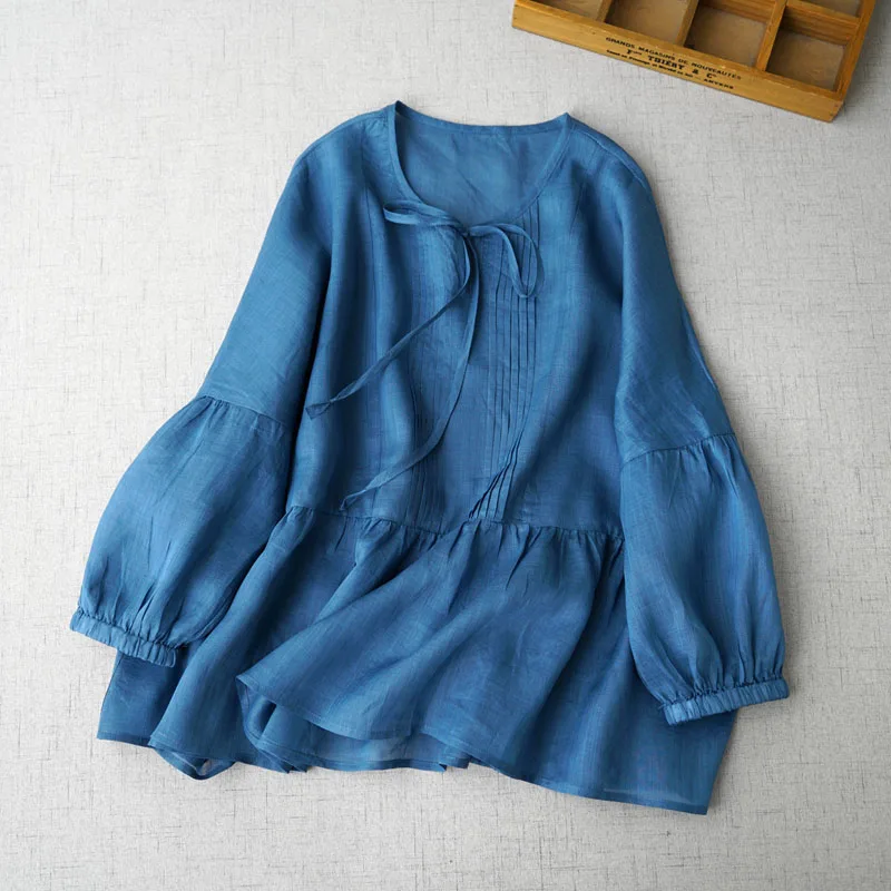 Summer Women Loose Plus Size Sweet Mori Girls Pleated Comfortable Water Washed Thin Lightweight Pullover Shirts/Blouses
Summer Women Loose Plus Size Sweet Mori Girls Pleated Comfortable Water Washed Thin Lightweight Pullover Shirts/Blouses